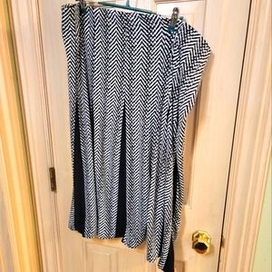 Womens Plus Sz 2x Roz & Ali Black White Shirt Heiringbone Pattern